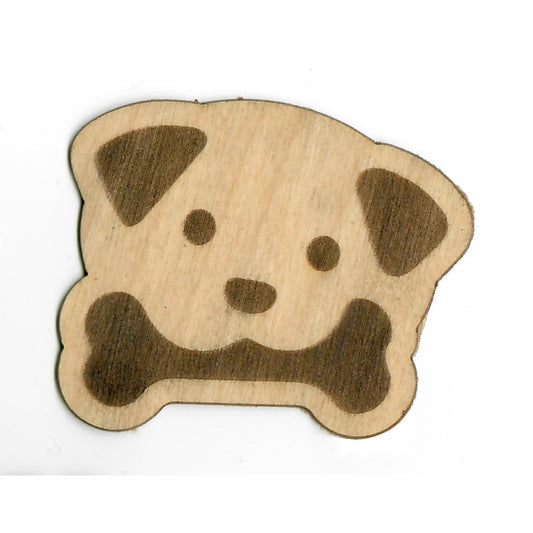 "Dog with Bone" Wood Sticker