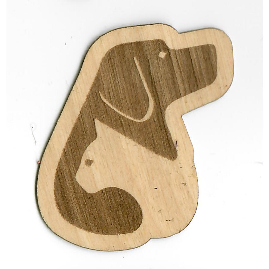 "Dog and Cat 1" Wood Sticker