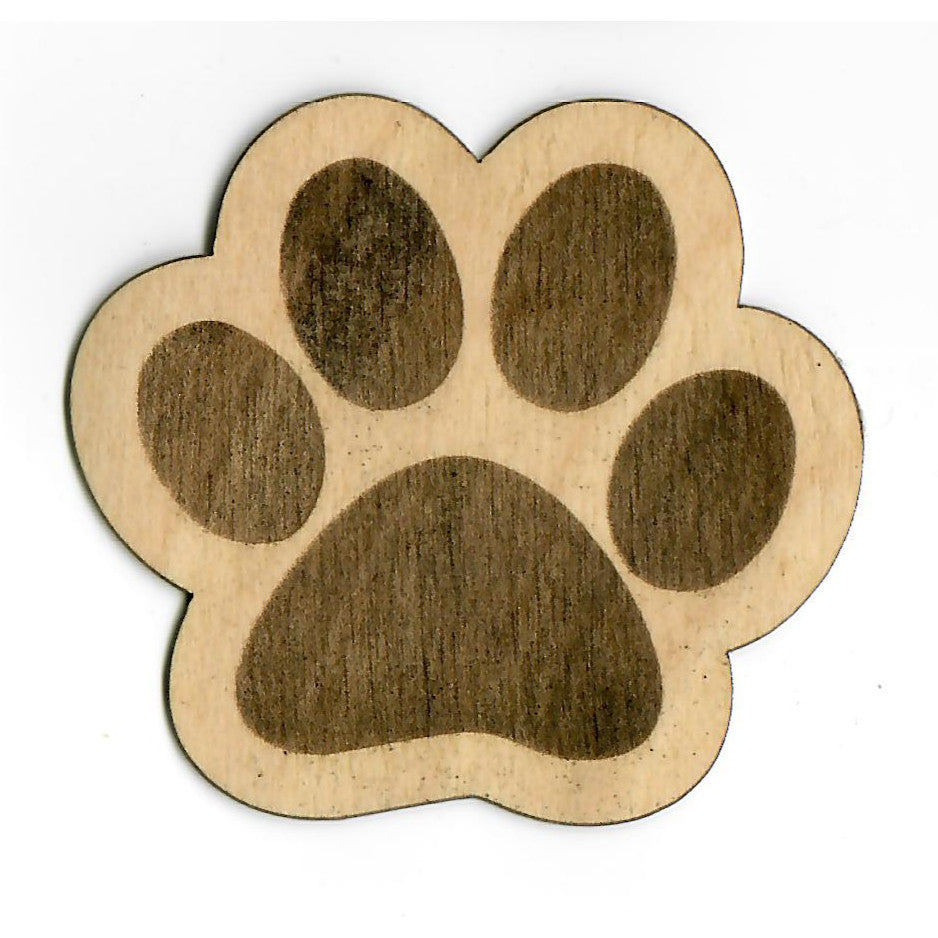 "Dog Paw Print" Wood Sticker